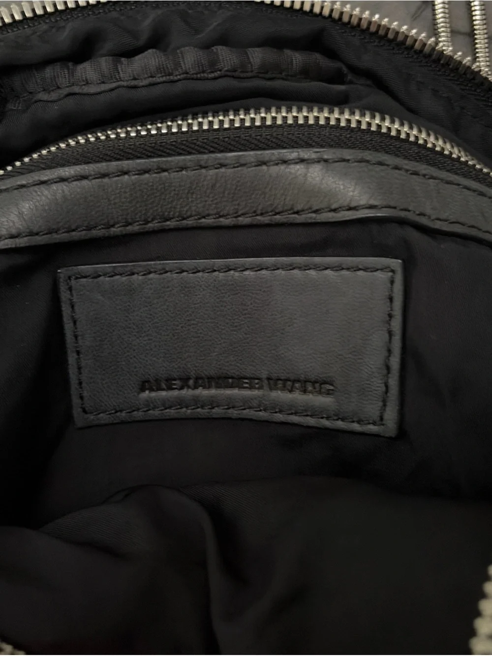 Alexander Wang Grey/Blue Brenda Leather Crossbody Bag with Dual Front Pockets